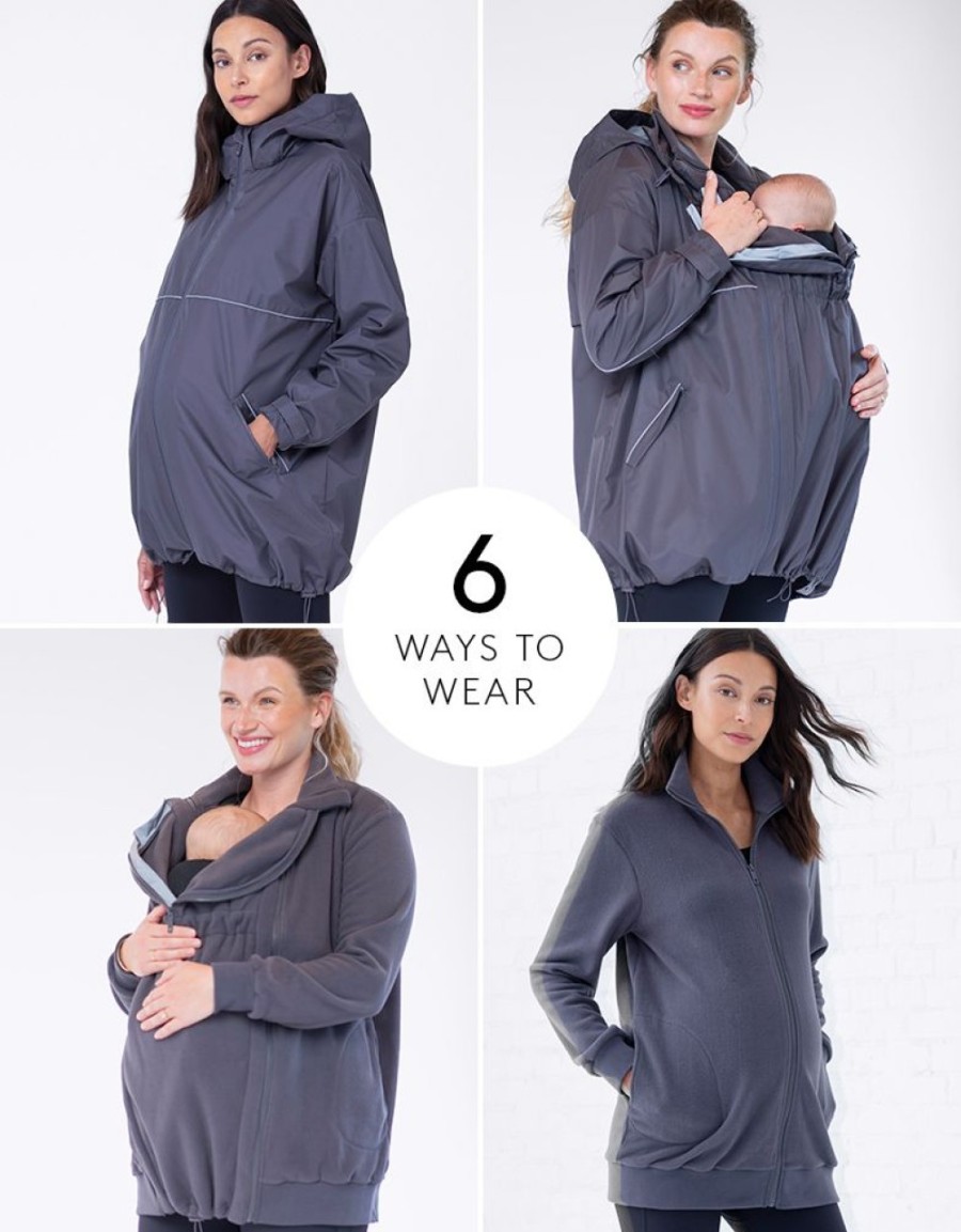 Khaki Parka 6 in 1 Maternity to Babywearing Coat with Padded Gilet